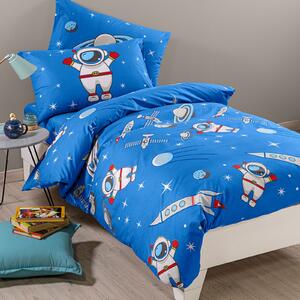 Completo Copripiumino In Cotone Spazio Singolo Caleffi Kids Ragazzo Blu Caleffi