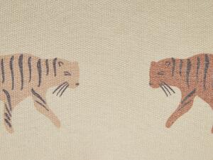 Set di 2 cuscini decorativi beige 30 x 50 cm Cuscini decorativi con motivo tigre federe rimovibili Chiusura con cerniera Stile moderno boho Beliani