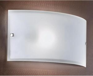 BIANCA APPLIQUE A FASCIA IN VETRO CURVO BIANCO SATINATO CON LAMPADINE ATTACCO E27 CLASSICA