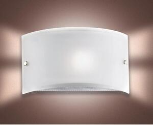 BIANCA APPLIQUE A FASCIA IN VETRO CURVO BIANCO SATINATO LAMPADINA ATTACCO E27 CLASSICA