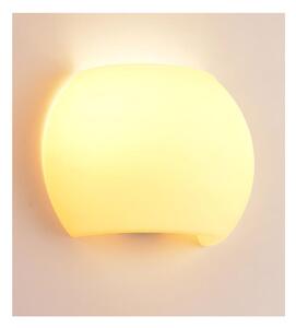 GLOBO APPLIQUE IN VETRO BIANCO E AMBRA 2 MISURE D20 CM E D30 CM LAMPADINE ATTACCO E27 MODERNA