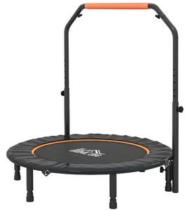 HOMCOM Mini Trampolino Fitness Ø114 cm Pieghevole con Manubrio Regolabile in Altezza, Arancione e Nero | Aosom Italy