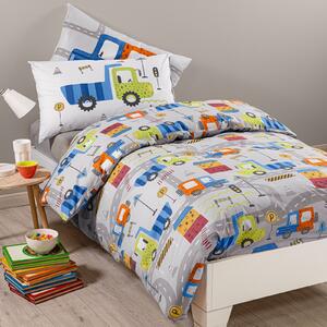 Completo Copripiumino In Cotone City Car Singolo Caleffi Kids Ragazzo Grigio Caleffi