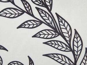 Set di 2 cuscini decorativi velluto bianco e nero 45 x 45 cm motivo a foglie Stampa floreale Cuscini sfoderabili Chiusura con cerniera Beliani