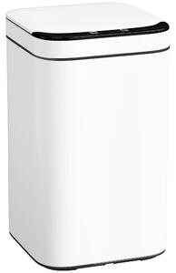 HOMCOM Bidone per Immondizia da 13L con Sensore e Spazio per Deodoranti, in Acciaio e PP, 24x24x41 cm, Bianco e Nero | Aosom Italy