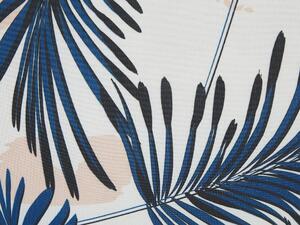 Set di 2 cuscini da esterno in poliestere blu 45 x 45 cm con motivo a foglia di palma da giardino e patio Beliani