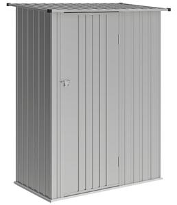 Outsunny Capanno Porta Attrezzi in Metallo con Tetto Inclinato e Porta Bloccabile, 142x86x189 cm, Argento | Aosom Italy