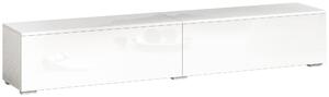 HOMCOM Mobile Porta TV fino a 75" Sospeso con Ante a Pressione, 180x33x30 cm, Bianco Lucido | Aosom Italy