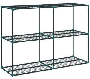 Outsunny Portapiante a 3 Livelli Aperti in Acciaio e Plastica, 143x48x100 cm, Verde Scuro | Aosom Italy