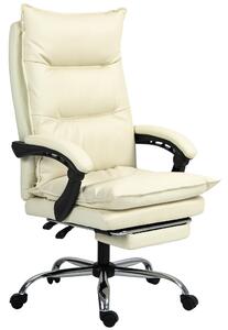 Vinsetto Sedia Ufficio Ergonomica Sedia Scrivania Reclinabile, Poggiapiedi, Beige | Aosom Italy
