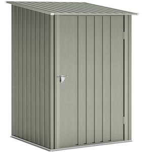 Outsunny Casetta da Giardino con Porta a Battente, Capanno Porta Attrezzi in Acciaio Galvanizzato, 100x104x160 cm, Argento | Aosom Italy