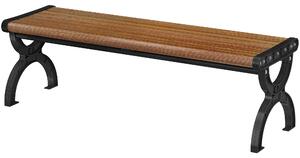 Outsunny Panchina per Esterno 2 Posti in Metallo, 124x39x39 cm, Color Legno e Nero | Aosom Italy