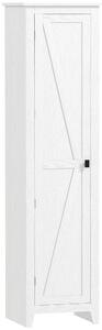HOMCOM Credenza Cucina Alta Rustica con Anta, Ripiani Regolabili per Sala da Pranzo Soggiorno, 43.5x40x170 cm, Bianco | Aosom Italy