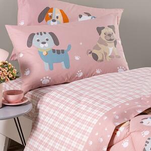 Completo Lenzuola In Cotone Cuccioli Singolo Caleffi Kids Ragazzo Rosa Caleffi