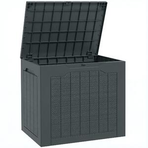 Outsunny Baule da Giardino con Maniglie, Contenitore Porta Attrezzi Impermeabile, 56x41x50 cm, Grigio Scuro | Aosom Italy