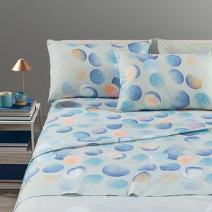 Completo Lenzuola In Cotone Major Matrimoniale New Generation Moderno Blu Caleffi