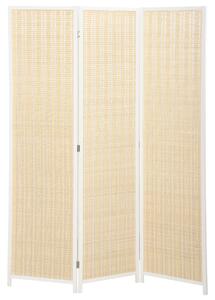 HOMCOM Paravento da Interno a 3 Ante Pieghevole in Legno e Bambù Altezza 180cm, Colore Naturale | Aosom Italy