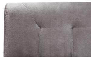 Letto in velluto grigio tappezzeria 160 x 200 cm Continental con materasso a molle Beliani