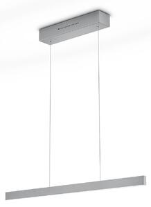 Knapstein Lampada LED a sospensione LINDA-72 nichel, lunghezza 72 cm, comando gestuale LINDA, dimmerabile, Alluminio / Grigio / Zincato, Soggiorno / Sala da pranzo, Metallo, Moderno