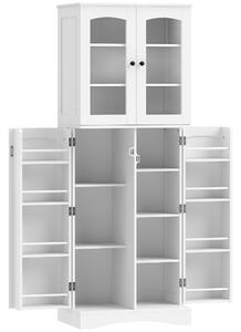 HOMCOM Mobile Dispensa 162 cm, Credenza Cucina, Ante Soft-Close Acrilico, Ripiani, Bianco. | Aosom Italy