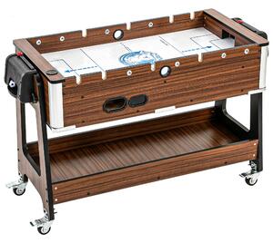 SPORTNOW Tavolo 3 In 1: Air Hockey, Biliardo, Calcio Balilla, Ruote Bloccabili, Ripiano | Aosom Italy