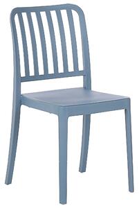 Set di 2 sedie da giardino in plastica blu impilabili leggere per interni ed esterni resistenti agli agenti atmosferici Beliani