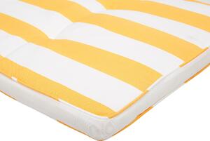 Cuscino per lettino da esterno imbottito in tessuto giallo e bianco Beliani