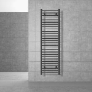 Radiatore da bagno LuxeBath Sahara 400x1500 mm nero opaco diritto con attacco laterale, radiatore di design scaldasalviette asciugamani, senza resistenza elettrica