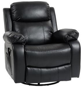HOMCOM Poltrona Relax Massaggiante con 8 Testine Vibranti, Schienale e Poggiapiedi Regolabili, 98x92x100 cm, Nero | Aosom Italy