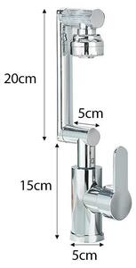 Miscelatore per lavabo da bagno - Rubinetto per lavabo - Rotazione a 360° - Altezza regolabile - Doccetta multifunzione - Acqua calda e fredda - Miscelatore monocomando - Cromato