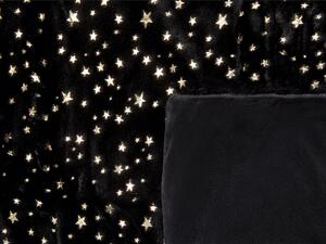 Coperta in poliestere Nero 150 x 200 cm copriletto plaid stelle dorato modello soggiorno camera da letto Beliani