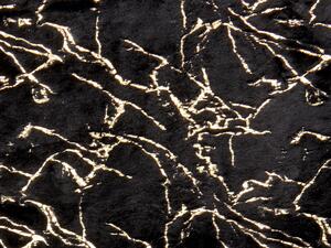 Coperta in poliestere Nero 150 x 200 cm copriletto plaid in marmo dorato motivo soggiorno camera da letto Beliani