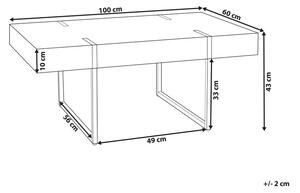 Tavolino Bianco con MDF Nero Metallo 100 x 60 cm Gambe da Tavolo Effetto Marmo Rettangolare Stile Moderno Beliani