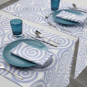 Runner Per La Tavola In Saia Di Cotone Galassie 50X150 Promotion Items Moderno Azzurro Caleffi