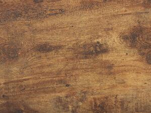 Tavolo da pranzo Piano in legno scuro Gambe in metallo Nero 160 x 80 cm 4 posti rettangolare industriale Beliani