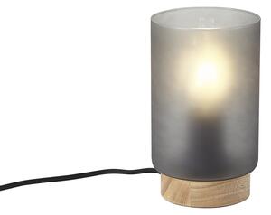 Lampada da tavolo moderna in legno con vetro grigio opaco - Umbra