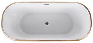 Vasca da bagno freestanding in acrilico sanitario ovale singolo 170 x 77 cm dal design moderno Beliani