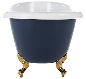 Vasca da bagno in acrilico sanitario blu e dorato 150 x 77 cm vasca autoportante con piedini design retrò tradizionale Beliani