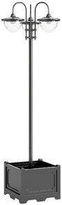 Outsunny Lampione Intelligente a Pannelli Solari con 3 Lampade Led, 3 livelli e Accensione Automatica, 60x55x189 cm, Nero | Aosom Italy