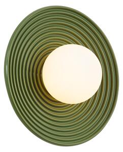 Plafoniera retrò verde con vetro opale - Lila