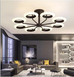 Plafoniera LED 9012X-8-kf color caffè con telecomando Colore della luce/luminosità regolabile Paralume in acrilico A+ Luce LED da soggiorno