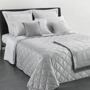 Copriletto Trapuntato In Raso Di Cotone Seam-line Matrimoniale - 270X260 Trussardi Tinta Unita Grigio Caleffi