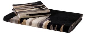 Asciugamano Con Ospite In Acrilico Dralon John 40X60 60X110 Carrara Moderno Nero Caleffi