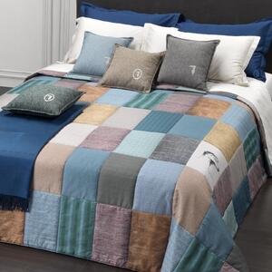 Copriletto Primaverile MATRIMONIALE - 270X260 Fusion BLU Raso Di Cotone Caleffi