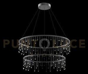 Lampada a sospensione scintilla, cromo nero, led 49,6w, lumen 4216
