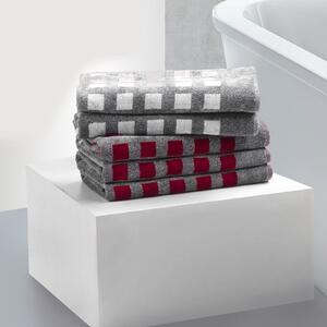 Asciugamano Con Ospite In Acrilico Dralon Museum 50X100 40X55 Promotion Items Moderno Grigio Caleffi