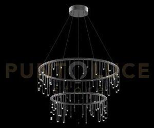 Lampada a sospensione scintilla, cromo nero, led 36,7w, lumen 3120