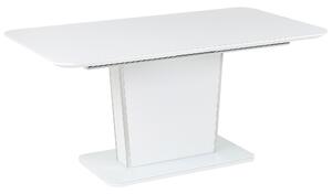 Tavolo Da Pranzo Allungabile Piano In Vetro Bianco MDF 160/200 x 90 cm Rettangolare Beliani