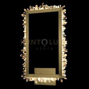 Lampada da parete rettangolare quartz halo, oro satinato, led 14w, 