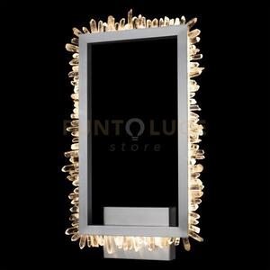 Lampada da parete rettangolare quartz halo, nichel satinato, led 14